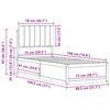 vidaXL Bedframe met Gevoerd Hoofdgedeelte Lichtgrijs 75 x 190 cm