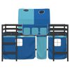 vidaXL Kinderhoogslaper met tunnel 90x190 cm massief grenenhout blauw
