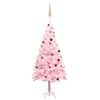 vidaXL Kunstkerstboom met verlichting en kerstballen 210 cm PVC roze
