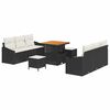 vidaXL Tuin Sofa Set met kussen met opslag 9 pcs Zwart en Crème