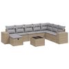 vidaXL 9-delige Loungeset met kussens poly rattan gemengd beige