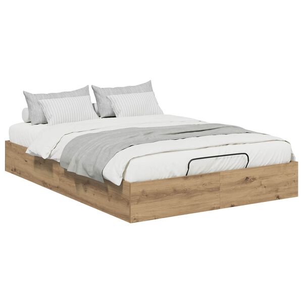 vidaXL Ottoman Bedframe Artisan Eik 120 x 200 cm Geconstrueerd hout