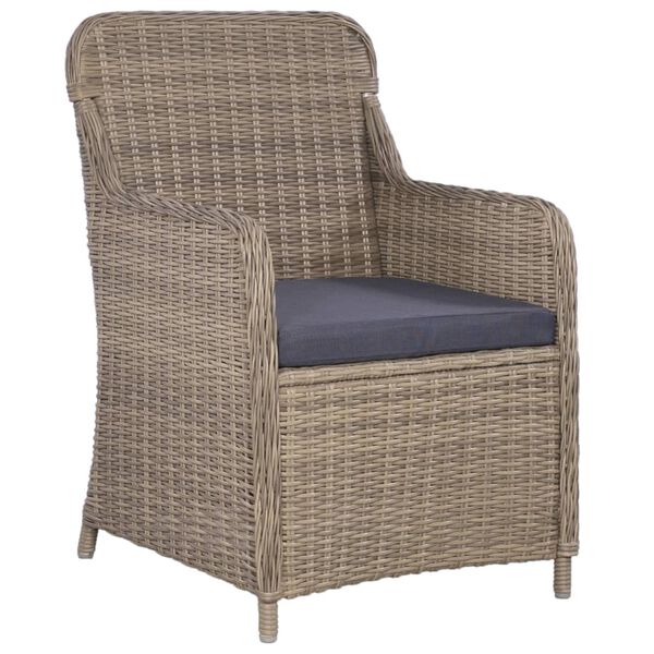 vidaXL 7-delige Tuinset poly rattan bruin