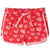 Kindershort met trekkoord 128 rood