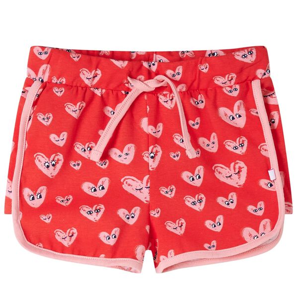 Kindershort met trekkoord 128 rood