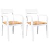 vidaXL Eetkamerstoelen 2 st massief hout rubber wit