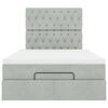 vidaXL Ottoman bed met matrassen 120x190cm fluweel lichtgrijs