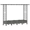 vidaXL Verhoogd Bed met Trellis en Dak Lichtgrijs 203 x 40 x 127 cm PP