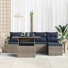 vidaXL Tuin Sofa Set met kussen 6 pcs grijs en marineblauw