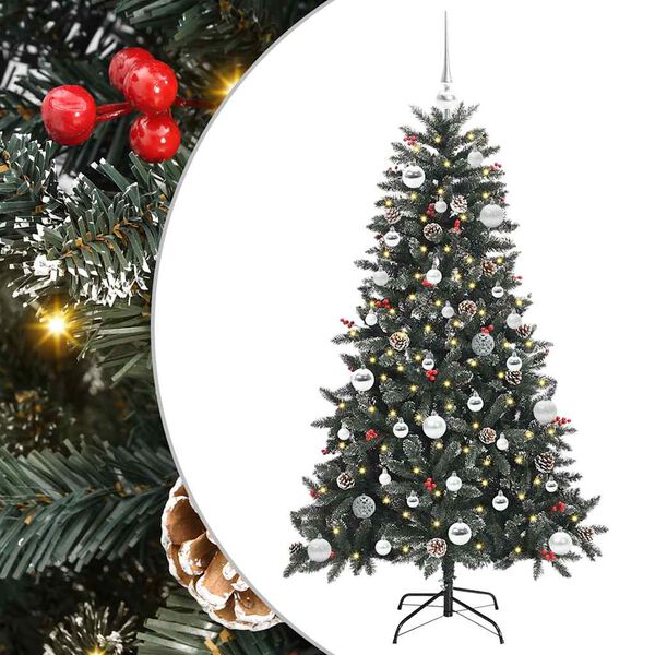 vidaXL Kunstkerstboom met 150 LED Groen 150 cm PVC en Plastic en Staal