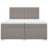 vidaXL Boxspring met matras stof taupe 200x200 cm