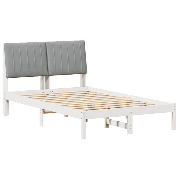 vidaXL Bedframe met hoofdeinde Wit 120 x 190 cm Massief grenenhout