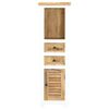 vidaXL Hoge kast 40x30x128 cm massief ruw mangohout wit en bruin