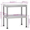 vidaXL BBQ-rookoven met tafel gegalvaniseerd staal