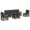 vidaXL Tuinbankenset 7 st Grijs en Donkergrijs poly rattan