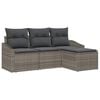 vidaXL Bankstel 4 st Grijs poly rattan