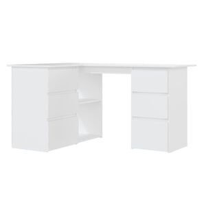 vidaXL Hoekbureau 145x100x76 cm bewerkt hout wit