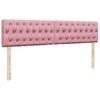vidaXL Ottoman bed met matrassen en LED's 160x200cm fluweel roze
