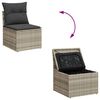 vidaXL Bankstel met kussen 7 pcs poly rattan