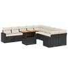 vidaXL 11-delige Loungeset met kussens poly rattan zwart