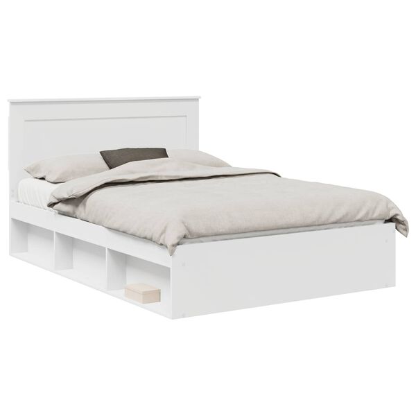 vidaXL Bedframe met hoofdeinde Wit 160 x 200 cm Massief grenenhout