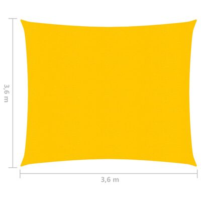 vidaXL Zonnezeil 160 g/m² 3,6x3,6 m HDPE geel