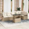 vidaXL Tuin Sofa Set met kussen 7 pcs Beige Poly riet