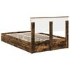 vidaXL Opslag bed met lade Gerookt eiken 135 x 190 cm Bewerkt hout