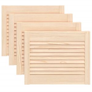 vidaXL Kastdeuren met lamellen 4 st 39,5x49,4 cm massief grenenhout