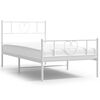 vidaXL Bedframe met hoofd- en voeteneinde metaal wit 100x190 cm