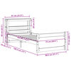 vidaXL Bedframe met hoofdbord massief grenenhout 75x190 cm