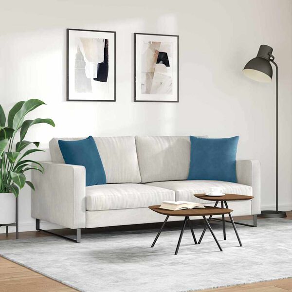 vidaXL Sofa Kussens 2 stuks Blauw 45 x 45 cm Cordstof