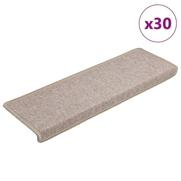vidaXL Trapmatten 30 st 65x21x4 cm Taupe Rechthoekige Rand