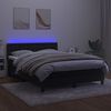 vidaXL Boxspring met matras en LED fluweel zwart 140x190 cm