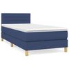 vidaXL Boxspring met matras stof blauw 90x190 cm