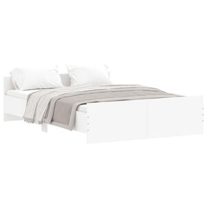 vidaXL Bedframe met hoofd- en voeteneinde wit 140x190 cm