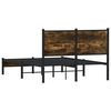 vidaXL Bedframe zonder matras metaal gerookt eikenkleurig 120x190 cm