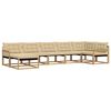 vidaXL Buiten bankenset 7 st Wit en Beige Massief Acaciahout