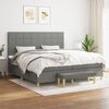 vidaXL Boxspring met matras stof donkergrijs 200x200 cm