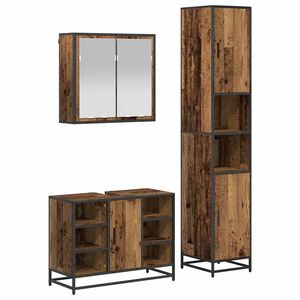 vidaXL Badkamermeubelset 3 st Oud Hout Bewerkt hout