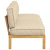vidaXL Bankstel met kussen Beige 240 x 92 x 69 cm Massief Acaciahout