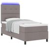 vidaXL Boxspring bed met matras met LED Taupe 80 x 200 cm Stof