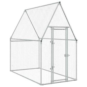 vidaXL Kippenhok 200x100x190 cm gegalvaniseerd staal zilverkleurig