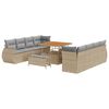 vidaXL Tuin Sofa Set met opslag 11 pcs Beige Poly riet