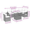 vidaXL 7-delige Loungeset met kussens poly rattan beige
