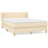 vidaXL Boxspring met matras stof cr&egrave;mekleurig 140x200 cm
