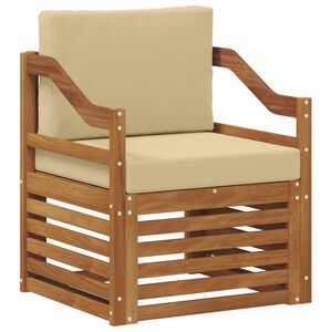 vidaXL Tuinbank Massief Acaciahout en Polyester Naturel
