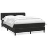 vidaXL Boxspring met matras fluweel zwart 160x210 cm