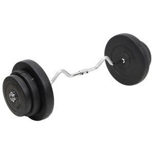 vidaXL Halter gebogen met gewichten 60 kg