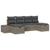 vidaXL Tuin Sofa Set met kussen met opslag 6 pcs Grijs poly rattan
